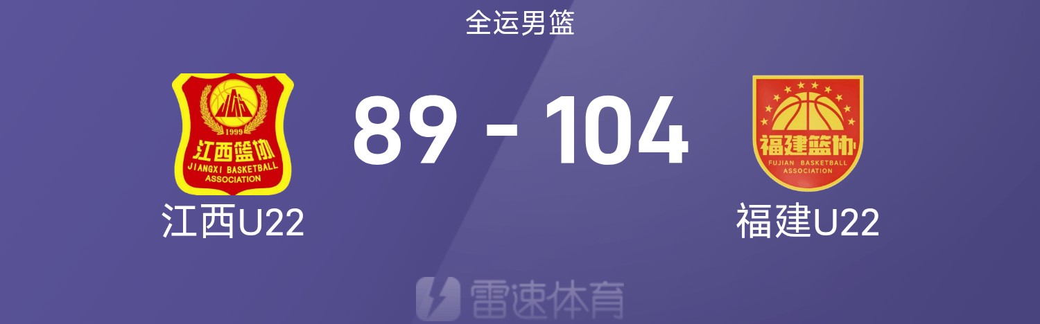 🏀全运会U22男篮战报：林葳32+6+10，叶润峰22分，福建104-89江西